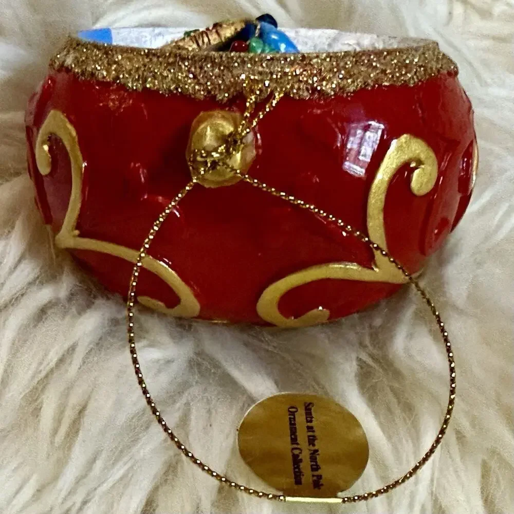 Danbury Mint Santa At The North Pole Sleigh Ride Christmas Ornament Collectible
